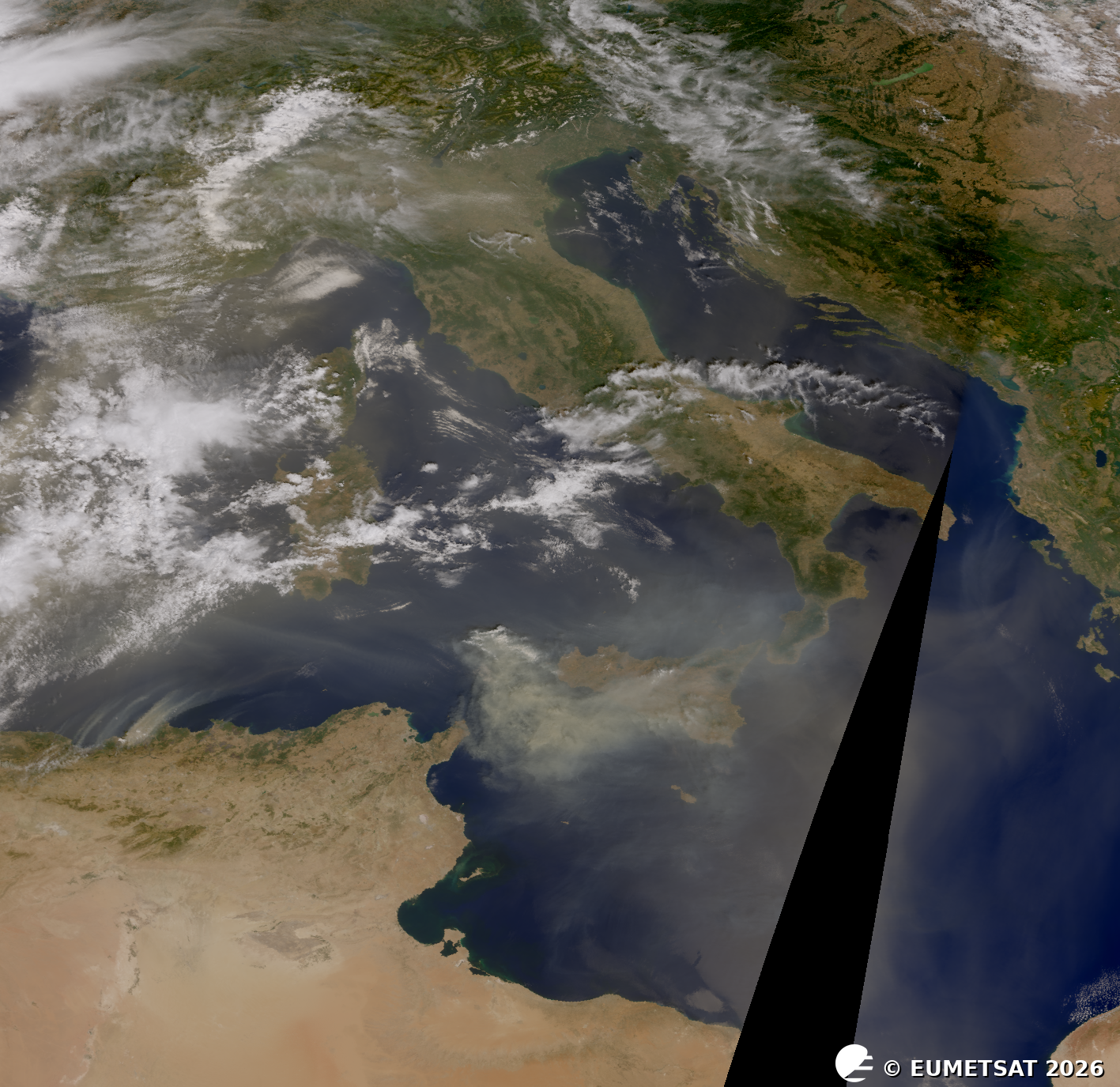 Mosaico Sentinel-3 Italia